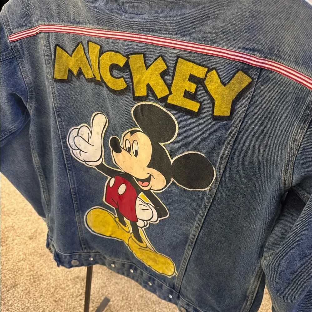 Custom Mickey Mouse Denim Jacket Large - Picture 4 of 6